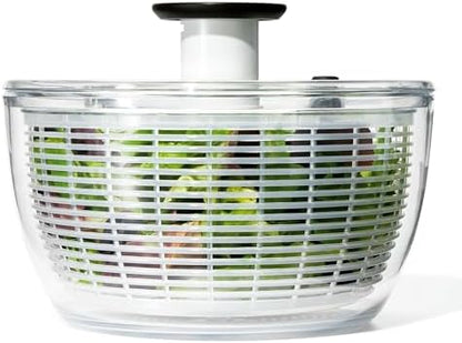 OXO Good Grips Salad Spinner | Lettuce Spinner | Fruit Washer | Fruit Washing Bowl with Strainer | Vegetable Cleaner | Salad Cleaner | Lettuce Washer | 6.22 Quart Capacity|B00004OCKR
