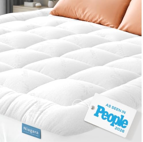 Niagara Sleep Solution Ultra Soft & Cooling Mattress Topper - Full Size | Rayon Derived from Bamboo, Pillow Top Mattress Pad, 20" Deep Pocket, Back Pain Relief, Perfect for Hot Sleepers, Green|B07JQSWJJS