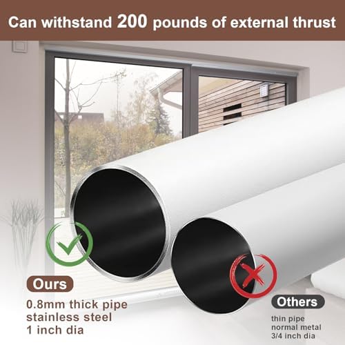 BeBecome Sliding Door Security Bar，17-50 inch Adjustable Patio Door Security bar with Rubber Tips Apartment Bedroom Bottom of Door Heavy Duty Interior White|B0CJ2XMLJ8