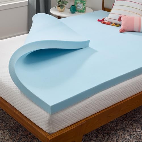 Linenspa Memory Foam Mattress Topper, Twin XL Size - 2 Inch Gel Infused Memory Foam - Plush Feel - Cooling and Pressure Relieving - CertiPUR Certified - Dorm Room Essentials|B01MTO43LV