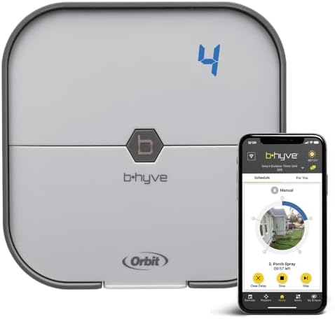 Orbit 57915 B-hyve 4-Zone Indoor Smart Sprinkler Controller|B07DJ2QTW9