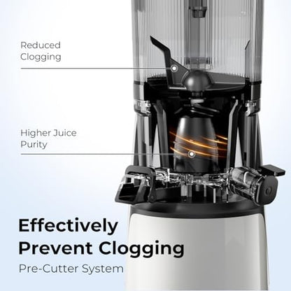 EanOruus Juicer Machines, 3-in-1 Cold Press Juicer, Bright White | Makes Juice, Nut Milk & Sorbet, 6.5" Extra Large Chute, 100oz Large Capacity, AC Motor|B0FZH8VQTG