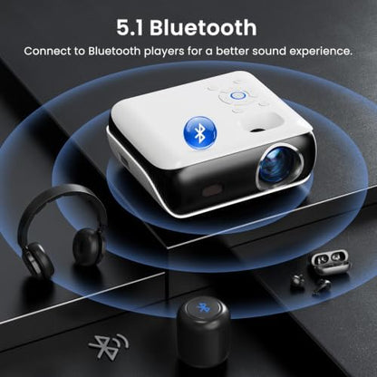 HAPPRUN Native 1080P Outdoor Smart Projector-Standard | Native 1080P • Mini & Portable • Easy Setup • Built-in Speaker • Indoor & Outdoor • Phone, Laptop & PS5 Compatible|B0B28G5Y4R