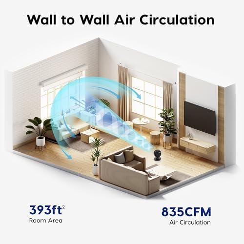 IRIS USA WOOZOO Air Circulator Fan with Remote, 8 Speeds, DC Motor, Black | 82ft Max Air Distance, 65° Tilt, Multi-Directional Oscillation, Ultra Quiet Desk Fan for Bedroom, Office, Dorm|B0DLJ2MDVX