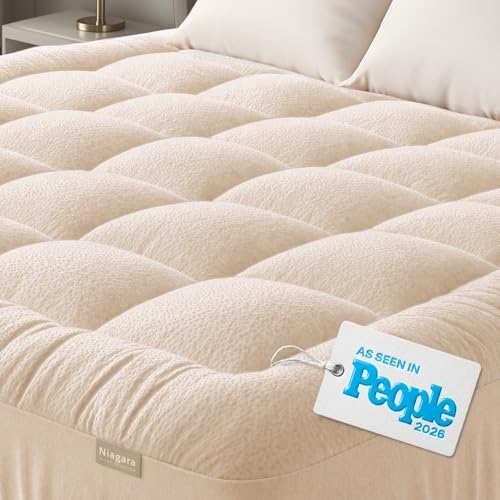 Niagara Sleep Solution Ultra Soft & Cooling Mattress Topper - Full Size | Rayon Derived from Bamboo, Pillow Top Mattress Pad, 20" Deep Pocket, Back Pain Relief, Perfect for Hot Sleepers, Green|B07JQSWJJS