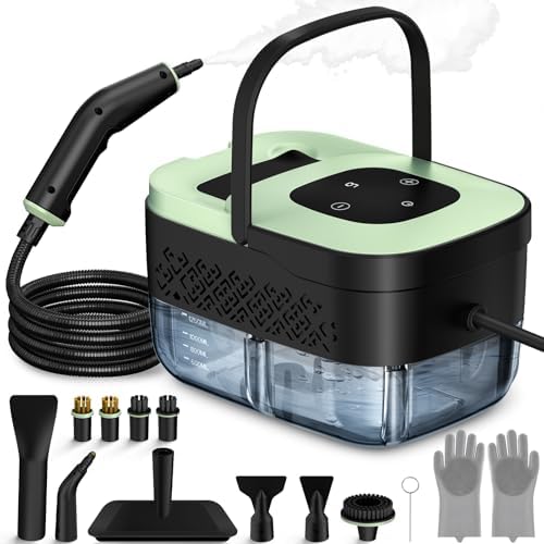 Steam Cleaner, Portable Steamer for Cleaning with 16pcs Accessories, 6-Level Adjustable and 15s Heat-Up, Handheld Steam Cleaner for Home, Tile, Dirt, Grout, Grease, Car Detailing|B0FR4NZN55