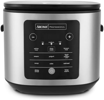 AROMA Digital Rice Cooker, 4-Cup (Uncooked) / 8-Cup (Cooked), Steamer, Grain Cooker, Multicooker, 2 Qt, Stainless Steel Exterior, ARC-914SBD|B007WQ9YNO