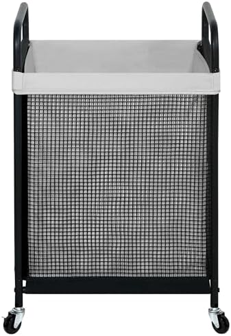 STO STO Laundry Hamper 2 Section, 100L Rolling Laundry Sorter Cart with Removable and Washable Liner Bag, Clothes Hamper with Wheels and Metal Handle for Laundry Room and Bedroom|B0CQ4MRB64