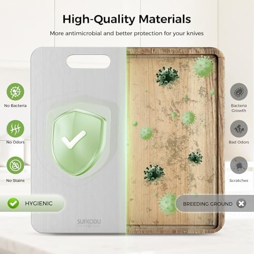 Titanium Cutting Board Set of 3, 100% Double-Sided Titanium Cutting Boards for Kitchen, Dishwasher Safe Non-Toxic Chopping Boards for Meat, Vegetables, Fruits, Raw and Cooked Food Prep (M+L+XL）|B0GBVK8Y79