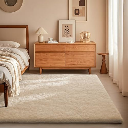 Ophanie Area Rugs for Living Room Bedroom, Washable Non-Slip Fluffy Soft Grey Shag Carpet, Indoor Floor Gray 4x6 Fuzzy Shaggy Living Room Plush Rug for Kids Home Dorm Decor Aesthetic|B0852WLH7M