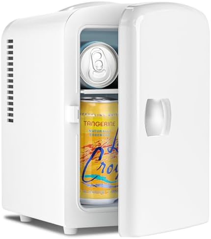 Antarctic Star Compact Refrigerator, Portable Mini Fridge, Skin Care 4L Capacity/6 Cans, for Bedroom, Car, Office & Dorm, Small Cooler for Cosmetics, Beverage and Food, Black|B0CR18625V