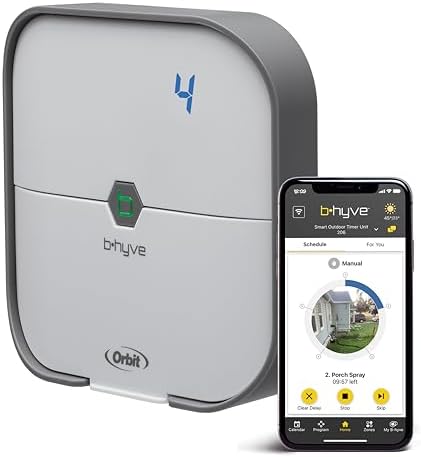 Orbit 57915 B-hyve 4-Zone Indoor Smart Sprinkler Controller|B07DJ2QTW9