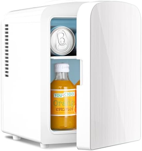 Antarctic Star Compact Refrigerator, Portable Mini Fridge, Skin Care 4L Capacity/6 Cans, for Bedroom, Car, Office & Dorm, Small Cooler for Cosmetics, Beverage and Food, Black|B0CR18625V