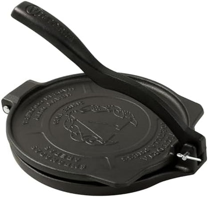 Victoria 8 Inches Cast Iron Tortilla Press, Roti Maker and Tortilladora, Pataconera Seasoned with Flaxseed Oil, Made in Colombia, Traditional Style, Black | Pataconera, Seasoned with Flaxseed Oil, Made in Colombia, Traditional Style, Black|B00HWEIKZO
