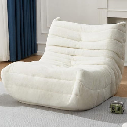 Hobestluk Large Bean Bag Chairs Sofa for Adults Giant BeanBag Couch Lounger | Ergonomic Design,Memory Foam,Washable Cover,Oversized Comfy Chaise Lounger Boneless Couch Living Room | Stripe Grey Large|B0DFB81517