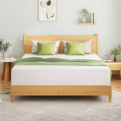 EGOHOME Full Size Memory Foam Mattress 8 Inch, Green Tea, Medium Firm | Bed Mattress in A Box, Cooling Green Tea Gel, Pressure Relief, CertiPUR-US Certified, Fiberglass Free, 75''L x 54''W, White|B0DKT9ZGW3