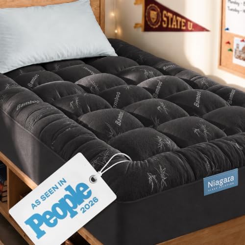Niagara Sleep Solution Ultra Soft & Cooling Mattress Topper - Full Size | Rayon Derived from Bamboo, Pillow Top Mattress Pad, 20" Deep Pocket, Back Pain Relief, Perfect for Hot Sleepers, Green|B07JQSWJJS