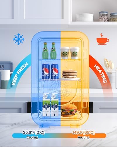 BEICHEN Mini Fridge,6 Liter / 8 Can Small Fridge for Bedroom, Car, Office | Cooler & Warmer for Food, Drinks, Skincare,Energy Saving, Low Noise,110V Ac/12V Dc,Compact & Portable,BLACK|B0DRVF3V9K