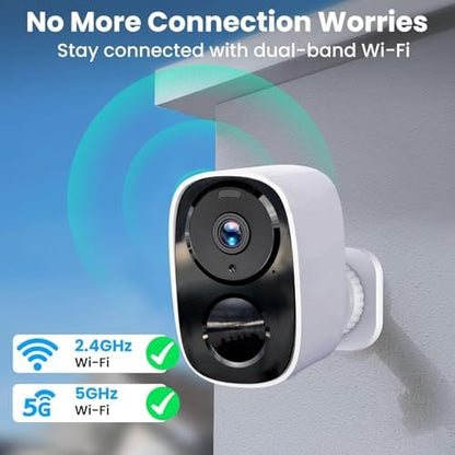 2026 Upgraded 2K Security Cameras Wireless Outdoor, Free Cloud Storage, 1-6 Months Battery Life, Waterproof, 2-Way Talk, AI Motion Detection Spotlight Siren Alarm Cameras for Home Security|B0DXDVNM8P