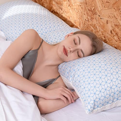 Love Attitude Pillows Queen Size Set of 2, Shredded Memory Foam Pillows | Firm and Cooling Queen Pillows 2 pack, Firmness Adjustable for Side Back Stomach Sleepers|B0C5D7XMTW