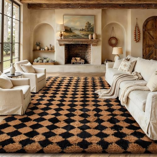 Ophanie Area Rugs for Living Room Bedroom, Washable Non-Slip Fluffy Soft Grey Shag Carpet, Indoor Floor Gray 4x6 Fuzzy Shaggy Living Room Plush Rug for Kids Home Dorm Decor Aesthetic|B0852WLH7M