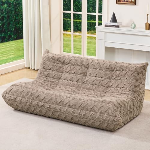 Hobestluk Large Bean Bag Chairs Sofa for Adults Giant BeanBag Couch Lounger | Ergonomic Design,Memory Foam,Washable Cover,Oversized Comfy Chaise Lounger Boneless Couch Living Room | Stripe Grey Large|B0DFB81517