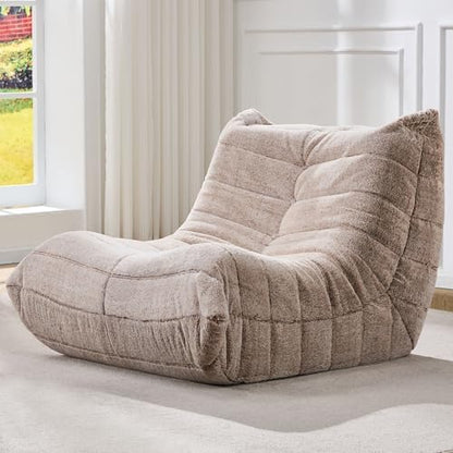 Hobestluk Large Bean Bag Chairs Sofa for Adults Giant BeanBag Couch Lounger | Ergonomic Design,Memory Foam,Washable Cover,Oversized Comfy Chaise Lounger Boneless Couch Living Room | Stripe Grey Large|B0DFB81517