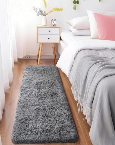 Ophanie Area Rugs for Living Room Bedroom, Washable Non-Slip Fluffy Soft Grey Shag Carpet, Indoor Floor Gray 4x6 Fuzzy Shaggy Living Room Plush Rug for Kids Home Dorm Decor Aesthetic|B0852WLH7M