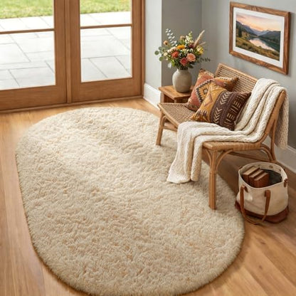 Ophanie Area Rugs for Living Room Bedroom, Washable Non-Slip Fluffy Soft Grey Shag Carpet, Indoor Floor Gray 4x6 Fuzzy Shaggy Living Room Plush Rug for Kids Home Dorm Decor Aesthetic|B0852WLH7M