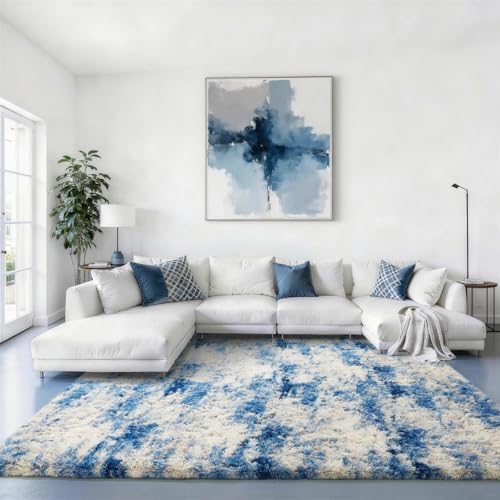 Ophanie Area Rugs for Living Room Bedroom, Washable Non-Slip Fluffy Soft Grey Shag Carpet, Indoor Floor Gray 4x6 Fuzzy Shaggy Living Room Plush Rug for Kids Home Dorm Decor Aesthetic|B0852WLH7M