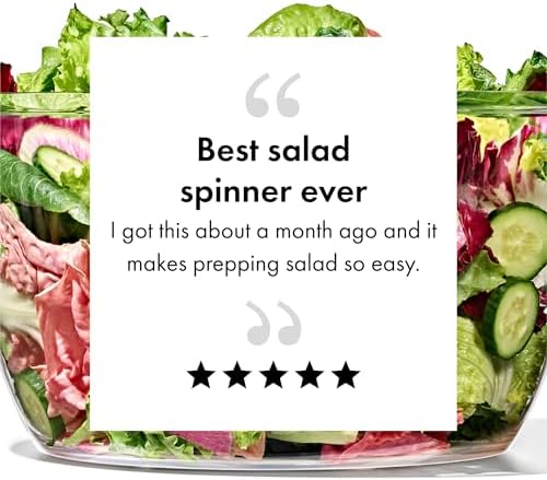 OXO Good Grips Salad Spinner | Lettuce Spinner | Fruit Washer | Fruit Washing Bowl with Strainer | Vegetable Cleaner | Salad Cleaner | Lettuce Washer | 6.22 Quart Capacity|B00004OCKR