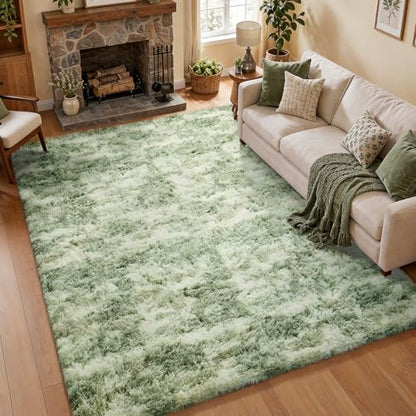 Ophanie Area Rugs for Living Room Bedroom, Washable Non-Slip Fluffy Soft Grey Shag Carpet, Indoor Floor Gray 4x6 Fuzzy Shaggy Living Room Plush Rug for Kids Home Dorm Decor Aesthetic|B0852WLH7M