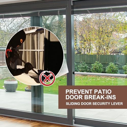 BeBecome Sliding Door Security Bar，17-50 inch Adjustable Patio Door Security bar with Rubber Tips Apartment Bedroom Bottom of Door Heavy Duty Interior White|B0CJ2XMLJ8