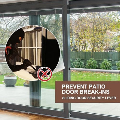 BeBecome Sliding Door Security Bar，17-50 inch Adjustable Patio Door Security bar with Rubber Tips Apartment Bedroom Bottom of Door Heavy Duty Interior White|B0CJ2XMLJ8