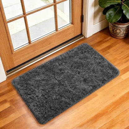 Ophanie Area Rugs for Living Room Bedroom, Washable Non-Slip Fluffy Soft Grey Shag Carpet, Indoor Floor Gray 4x6 Fuzzy Shaggy Living Room Plush Rug for Kids Home Dorm Decor Aesthetic|B0852WLH7M