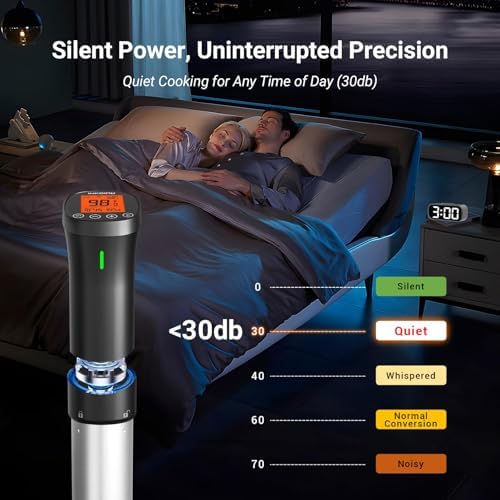 INKBIRD 2.4G Wifi Sous Vide Cooker ISV-200W, 1000W Sous Vide Machine, Remote Control Immersion Circulator with APP Recipes Timer Alarm Mobile Notification 3D Water Heating Ultra-Quiet|B08GKQFT6B