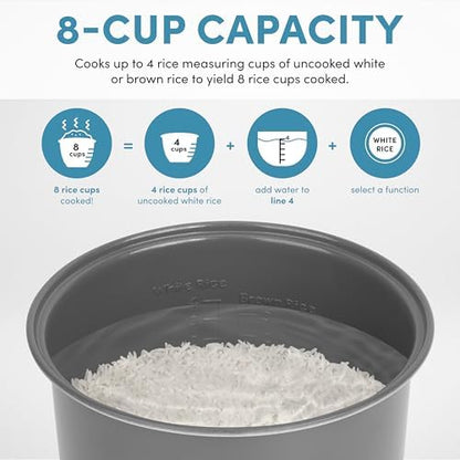 AROMA Digital Rice Cooker, 4-Cup (Uncooked) / 8-Cup (Cooked), Steamer, Grain Cooker, Multicooker, 2 Qt, Stainless Steel Exterior, ARC-914SBD|B007WQ9YNO