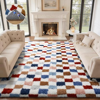 Ophanie Area Rugs for Living Room Bedroom, Washable Non-Slip Fluffy Soft Grey Shag Carpet, Indoor Floor Gray 4x6 Fuzzy Shaggy Living Room Plush Rug for Kids Home Dorm Decor Aesthetic|B0852WLH7M