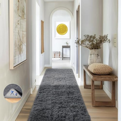 Ophanie Area Rugs for Living Room Bedroom, Washable Non-Slip Fluffy Soft Grey Shag Carpet, Indoor Floor Gray 4x6 Fuzzy Shaggy Living Room Plush Rug for Kids Home Dorm Decor Aesthetic|B0852WLH7M