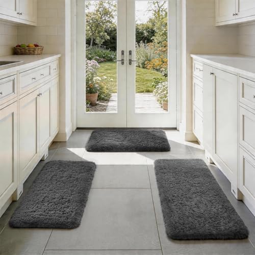 Ophanie Area Rugs for Living Room Bedroom, Washable Non-Slip Fluffy Soft Grey Shag Carpet, Indoor Floor Gray 4x6 Fuzzy Shaggy Living Room Plush Rug for Kids Home Dorm Decor Aesthetic|B0852WLH7M
