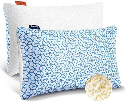Love Attitude Pillows Queen Size Set of 2, Shredded Memory Foam Pillows | Firm and Cooling Queen Pillows 2 pack, Firmness Adjustable for Side Back Stomach Sleepers|B0C5D7XMTW
