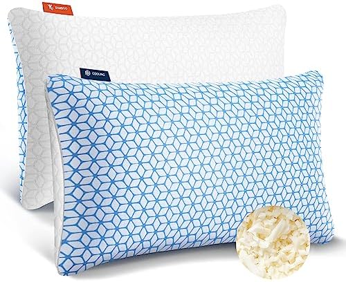 Love Attitude Pillows Queen Size Set of 2, Shredded Memory Foam Pillows | Firm and Cooling Queen Pillows 2 pack, Firmness Adjustable for Side Back Stomach Sleepers|B0C5D7XMTW