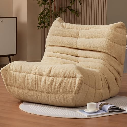 Hobestluk Large Bean Bag Chairs Sofa for Adults Giant BeanBag Couch Lounger | Ergonomic Design,Memory Foam,Washable Cover,Oversized Comfy Chaise Lounger Boneless Couch Living Room | Stripe Grey Large|B0DFB81517