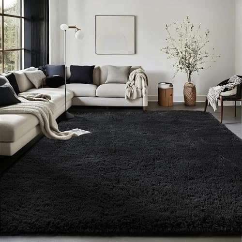 Ophanie Area Rugs for Living Room Bedroom, Washable Non-Slip Fluffy Soft Grey Shag Carpet, Indoor Floor Gray 4x6 Fuzzy Shaggy Living Room Plush Rug for Kids Home Dorm Decor Aesthetic|B0852WLH7M