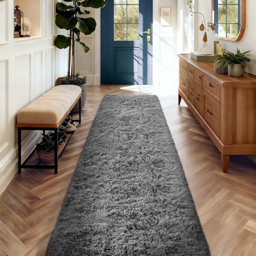 Ophanie Area Rugs for Living Room Bedroom, Washable Non-Slip Fluffy Soft Grey Shag Carpet, Indoor Floor Gray 4x6 Fuzzy Shaggy Living Room Plush Rug for Kids Home Dorm Decor Aesthetic|B0852WLH7M