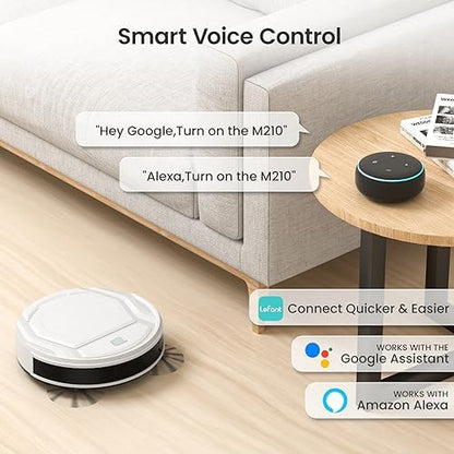Lefant Robot Vacuum Cleaner, Strong Suction, 120 Mins Runtime, Slim, Low Noise, Automatic Self-Charging, Wi-Fi/App/Alexa Control, Ideal for Pet Hair Hard Floor and Daily Cleaning, M210|B08R9LK9K3