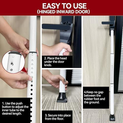 AceMining Door Security Bar, Patio Door Lock, 20-50 in | Sliding Glass Door Security Bar for Patio Door, Window Security and Door Stopper Protection, White|B0BKKTFWJK