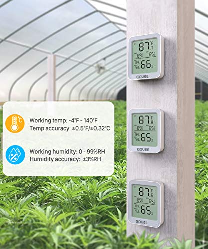 Govee Indoor Hygrometer Thermometer H5075 with Bluetooth App Control | Room Temperature Humidity Meter, 164ft Remote Monitor, Smart Alerts, 2 Years Data Storage Export, for Bedroom Wine Cellar|B0872V9WJ5