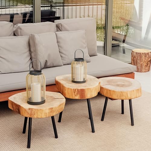 Natural Rattan Boho Lanterns - Handcrafted Chic Decor to Enhance Your Home - Modern Farmhouse Beauty Perfect for Any Living Room, Patio & Porch, Indoor and Outdoor Coffee Table or Kitchen Dining Table|B0D8KWXKYH