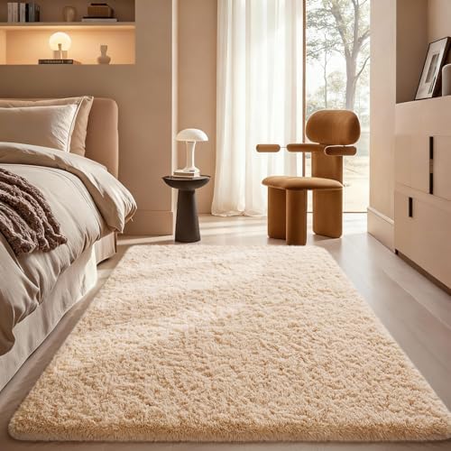Ophanie Area Rugs for Living Room Bedroom, Washable Non-Slip Fluffy Soft Grey Shag Carpet, Indoor Floor Gray 4x6 Fuzzy Shaggy Living Room Plush Rug for Kids Home Dorm Decor Aesthetic|B0852WLH7M